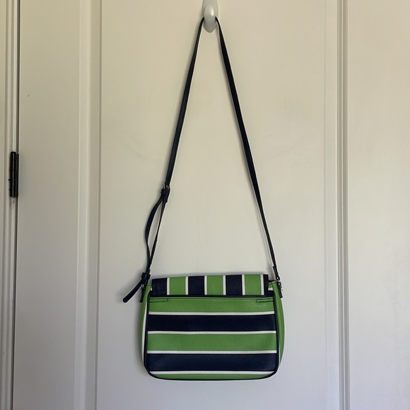 Vera Bradley Striped Crossbody Bag Green/Navy - Picture 5 of 7